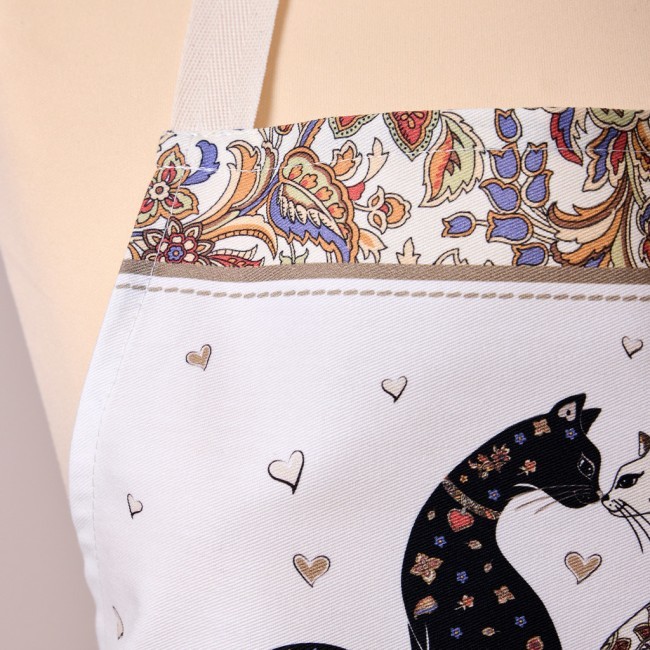 Фартук "парижские коты"60х70см 100% хлопок, кайма,твил,пропитка Lefard (850-746-7)