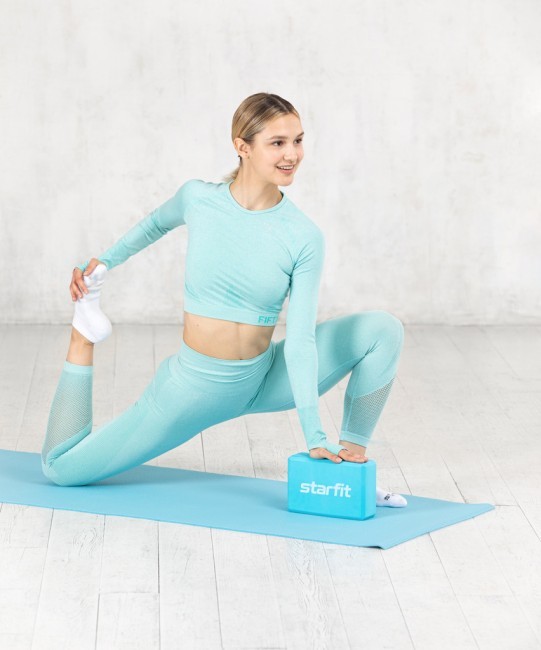 Блок для йоги STARFIT YB-200 EVA, синий пастель (1007327)