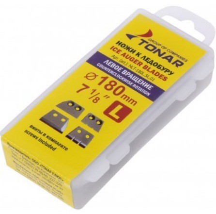 Ножи для ледобура Тонар ЛР-180 левое вращение 4 ножа, для ледобуров до 2019г  NLT-180L.SL.01 (8805)