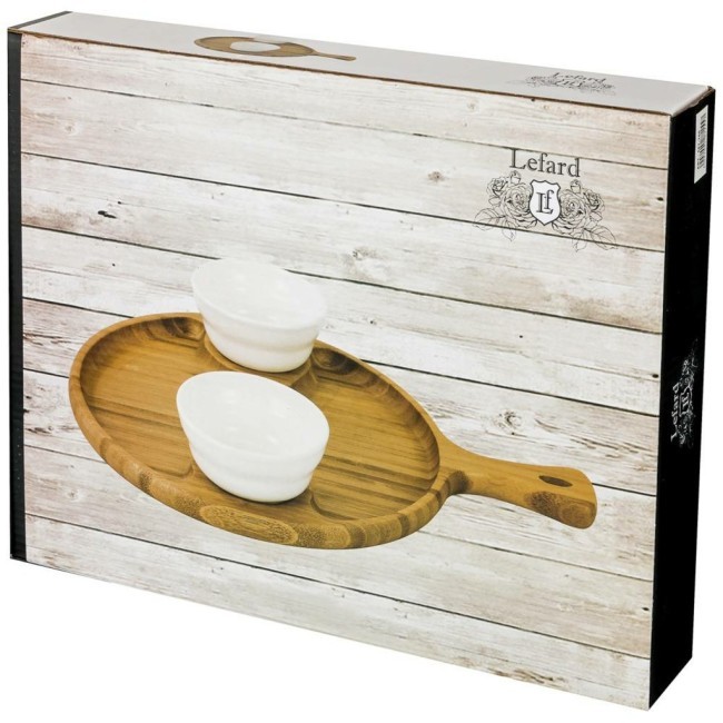 Блюдо сервировочное lefard "native" 34*25,5*2 см + 2 розетки Lefard (587-155)