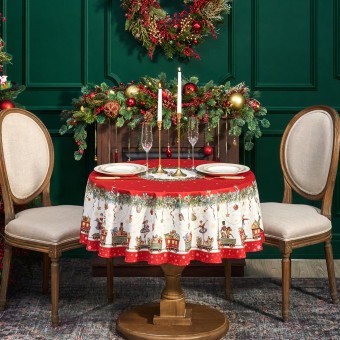 Скатерть круглая "щелкунчик" ,150см , красный ,100% хлопок , твил Lefard (850-762-24) Скатерть круглая "щелкунчик" ,150см , красный ,100% хлопок , твил Lefard (850-762-24)