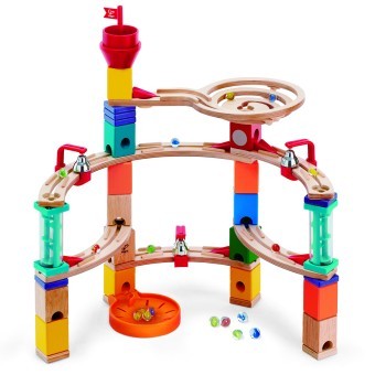 Деревянный конструктор лабиринт для детей "Замок" с шариками и колокольчиками (E6019_HP)