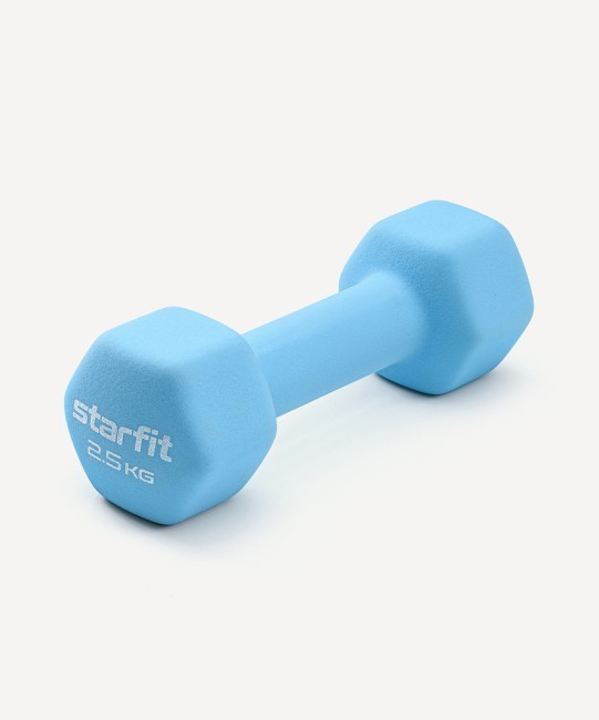 Гантель неопреновая STARFIT DB-201 2,5 кг, синий пастель (2103514) Гантель неопреновая STARFIT DB-201 2,5 кг, синий пастель (2103514)