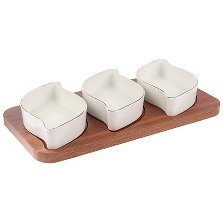 Менажница на подставке 3 блюда 4пр керамика LR (90031-317) Менажница на подставке 3 блюда 4пр керамика LR (90031-317)