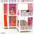 3-этажный кукольный дом (угловой) с 6 комнатами, мебелью, 3 куклами и велосипедом в наборе (PPCD116-07)