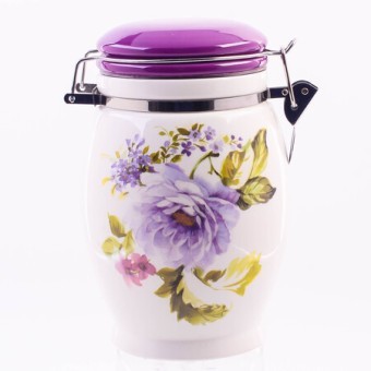 Банка для сыпучих 900мл Очарование доломит/металл LR (60234)