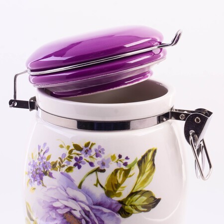 Банка для сыпучих 900мл Очарование доломит/металл LR (60234)