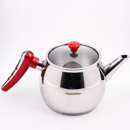 Чайник металлический 1,5 л Hascevher Apple нерж/ст/пласт/стекло (800-300)