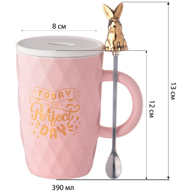 Кружка lefard с крышкой и ложкой bunny 390мл, розовая Lefard (90-1095) Кружка lefard с крышкой и ложкой bunny 390мл, розовая Lefard (90-1095)