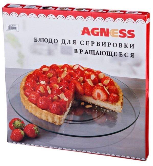 Тортовница вращающаяся "лофт" диаметр=32 см. высота=3 см. Agness (357-102)
