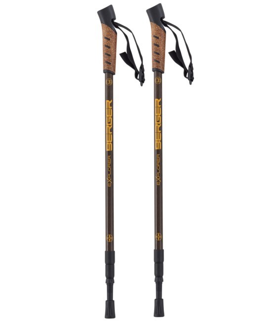 Скандинавские палки Berger Explorer, 67-135 см, 3-секционные, коричневый (1527735)