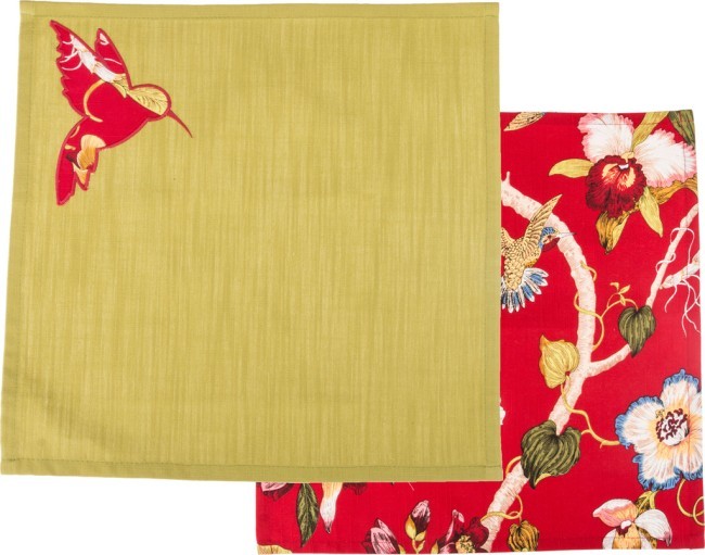 Комплект салфеток 39*39см 2шт, "парадиз", х/б 100% ,красный SANTALINO (850-823-4)