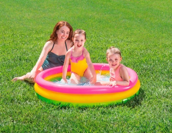 Бассейн надувной детский от 2 лет Intex Радуга (57412) 114х25 см (75543)