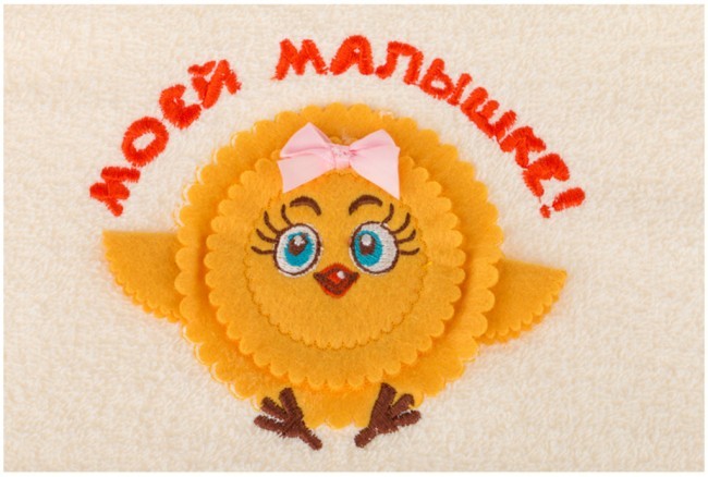 Полотенце 40*70см, "моей малышке", хлопок 100%, 380г/м.кв, белое (D-703-554-9)  