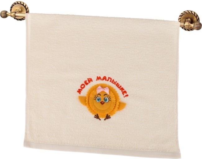 Полотенце 40*70см, "моей малышке", хлопок 100%, 380г/м.кв, белое (D-703-554-9)  