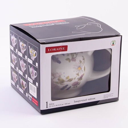 Заварочный чайник с крышкой 950мл Розовый сад доломит LR (60247) Заварочный чайник с крышкой 950мл Розовый сад доломит LR (60247)