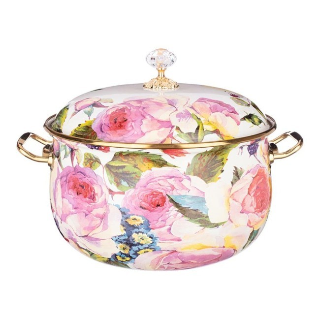 Кастрюля эмалированная agness с крышкой, серия винтаж, 6,1л, диаметр=24см Agness (950-025)