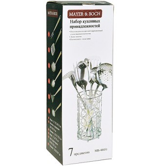 Набор кухонных принадлежностей 7пр на подставке нерж/ст Mayer&Boch (40451)