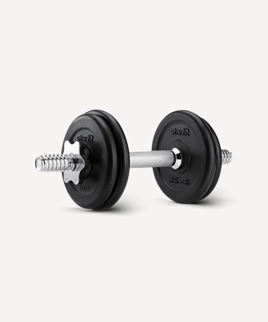 Диск обрезиненный STARFIT BB-202 d=26 мм, стальная втулка, черный, 1,25 кг (998361)