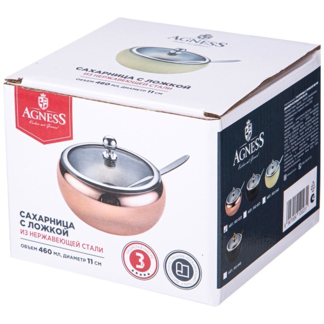 Сахарница agness с ложкой 460 мл Agness (912-045)