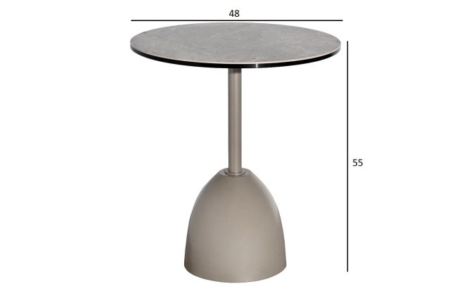 Стол журнальный, керамика Август Серый (Augustus Gray) d48*55см (TT-00015703)