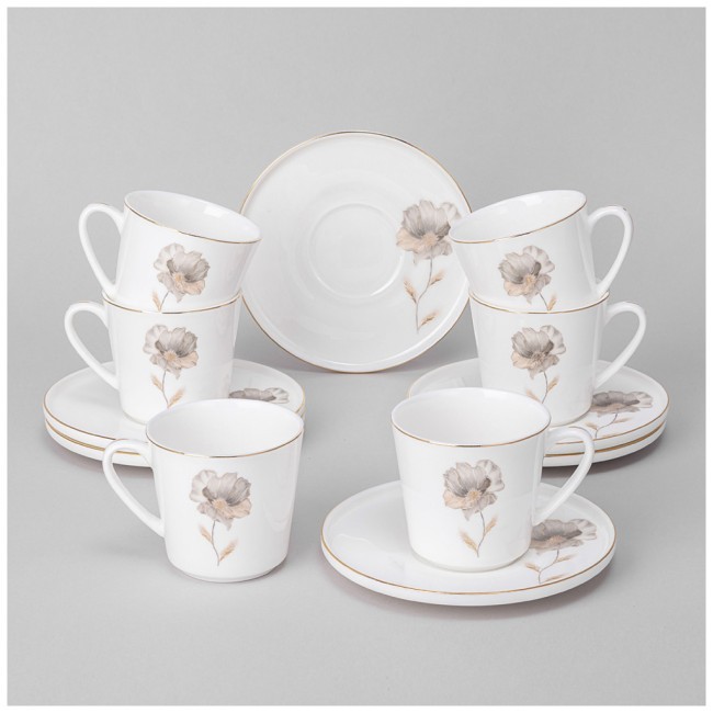 Кофейный набор lefard "inspiration" золотой цветок на 6 пер. 12 пр. 220 мл Lefard (422-128)