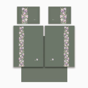 Кпб семейный "irises" зеленый, сатин, хлопок 100%, подод.150х210-2шт, пр.240х240-1шт, нав.50х70-2шт Lefard (989-002-13)