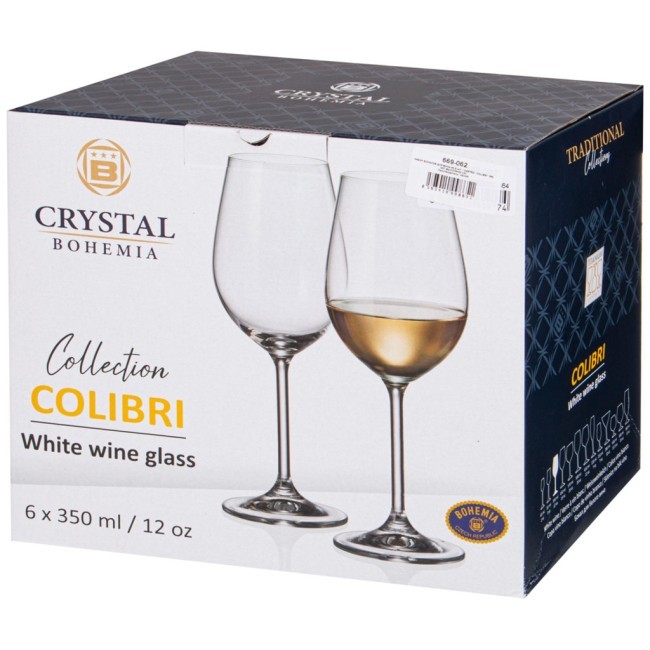 Набор бокалов для вина из 6 шт. "gastro / colibri" 350 мл. высота=22 см. Crystalite Bohemia (669-062)