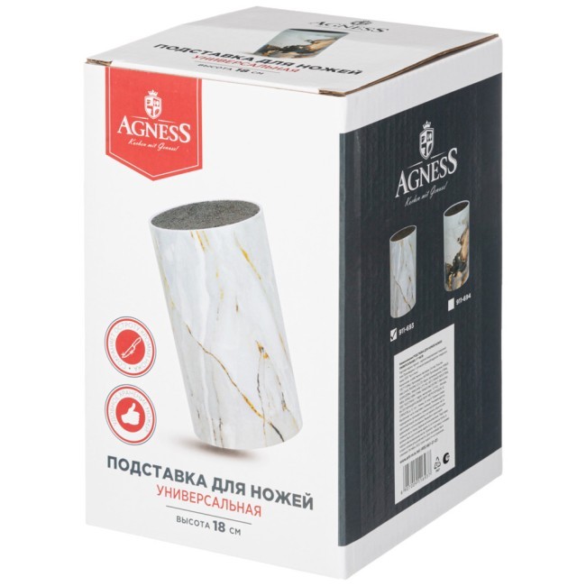 Подставка для ножей agness универсальная, серия fantasy, 11*18см Agness (911-693)