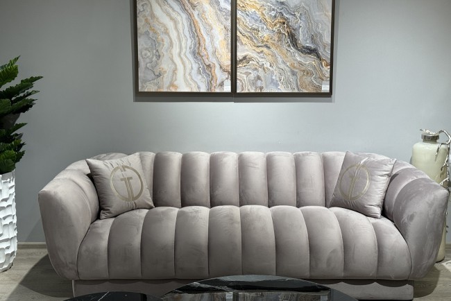 Диван Fabio трехместный велюр бежевый Colton1001-SERROS 239*95*72см, 2 подушки (TT-00012596) Диван Fabio трехместный велюр бежевый Colton1001-SERROS 239*95*72см, 2 подушки (TT-00012596)