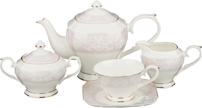 Чайный сервиз "пинк квадро" на 6 персон 15.пр.1000/220 мл. Lefard (264-689) Чайный сервиз "пинк квадро" на 6 персон 15.пр.1000/220 мл. Lefard (264-689)