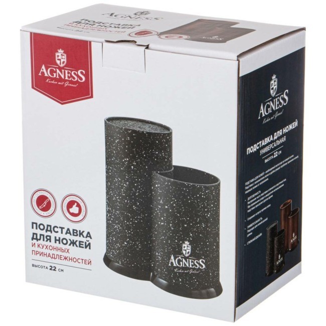 Подставка для ножей agness "black marble" универсальная,20*12*22см Agness (911-685) Подставка для ножей agness "black marble" универсальная,20*12*22см Agness (911-685)