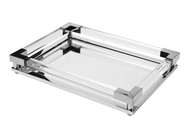 Поднос декоративный зеркальное основание, цвет серебро 40*30*5см (TT-00008784) Поднос декоративный зеркальное основание, цвет серебро 40*30*5см (TT-00008784)