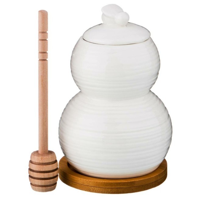 Банка для меда с дерев. палочкой lefard "native" на подставке 350 мл 9*14 см Lefard (587-129)