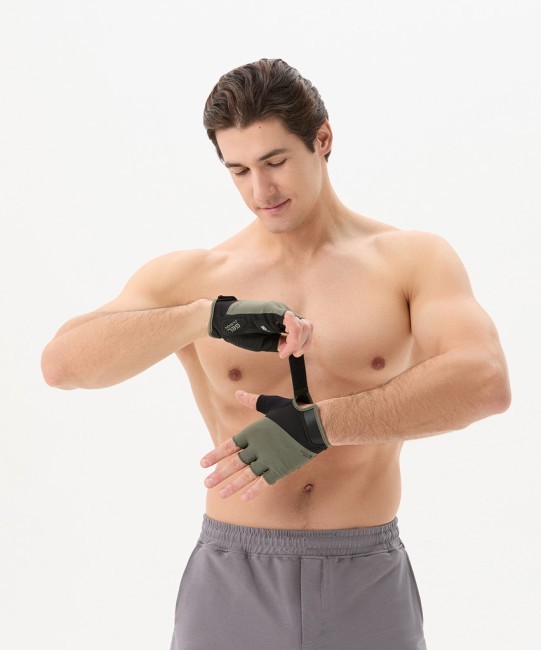 Перчатки для фитнеса STARFIT WG-204, черный/хаки (2119247)