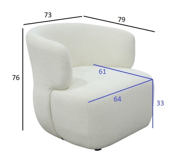 Кресло Tirolo букле белое 73*79*76см (TT-00015265)