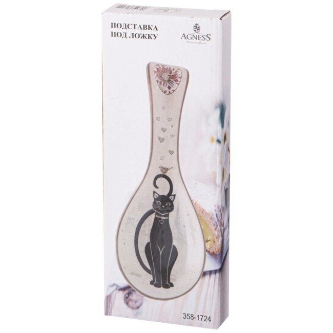 Подставка под ложку agness "парижские коты" 25*9*2,5 см Agness (358-1724)