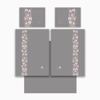 Кпб семейный "irises" серый, сатин, хлопок 100%, подод.150х210-2шт, пр.240х240-1шт, нав.50х70-2шт Lefard (989-002-14)