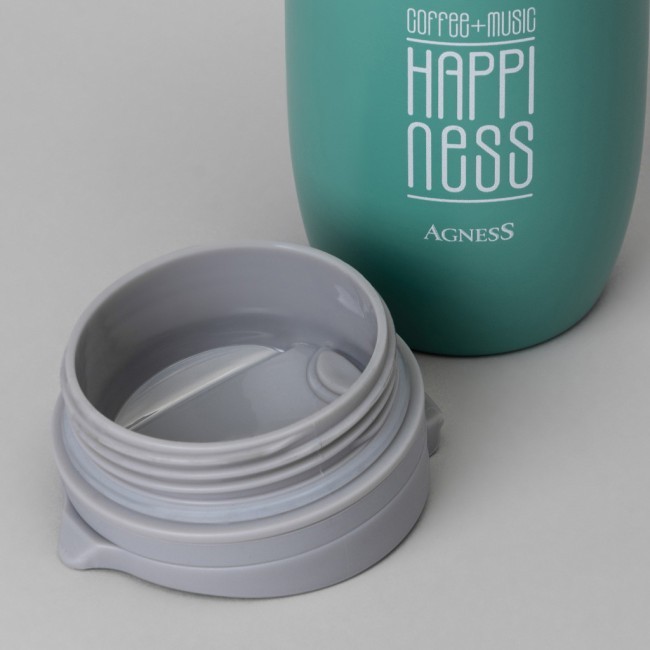 Термокружка agness "happiness" 450мл, колба нерж.сталь 18/10 Agness (709-113)