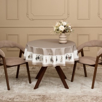 Скатерть круглая"family farm" 150 см ,100% хлопок,капучино ,твил, пропитка Lefard (850-749-23) Скатерть круглая"family farm" 150 см ,100% хлопок,капучино ,твил, пропитка Lefard (850-749-23)