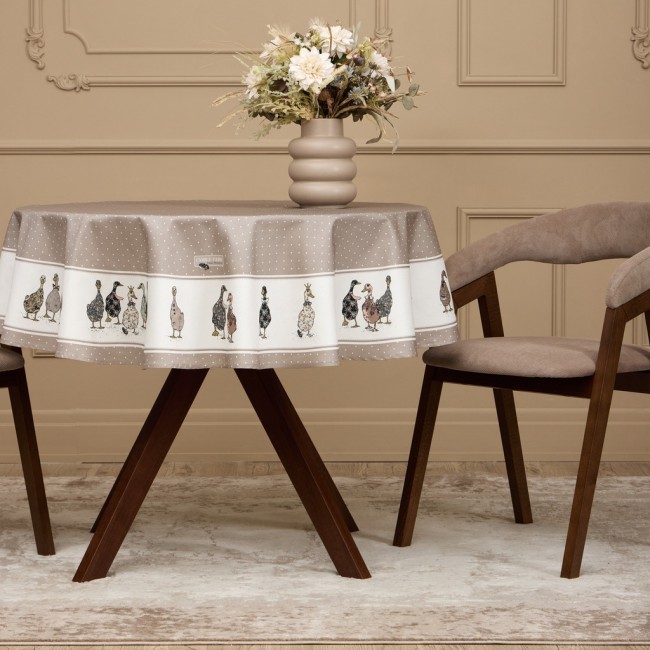 Скатерть круглая"family farm" 150 см ,100% хлопок,капучино ,твил, пропитка Lefard (850-749-23) Скатерть круглая"family farm" 150 см ,100% хлопок,капучино ,твил, пропитка Lefard (850-749-23)