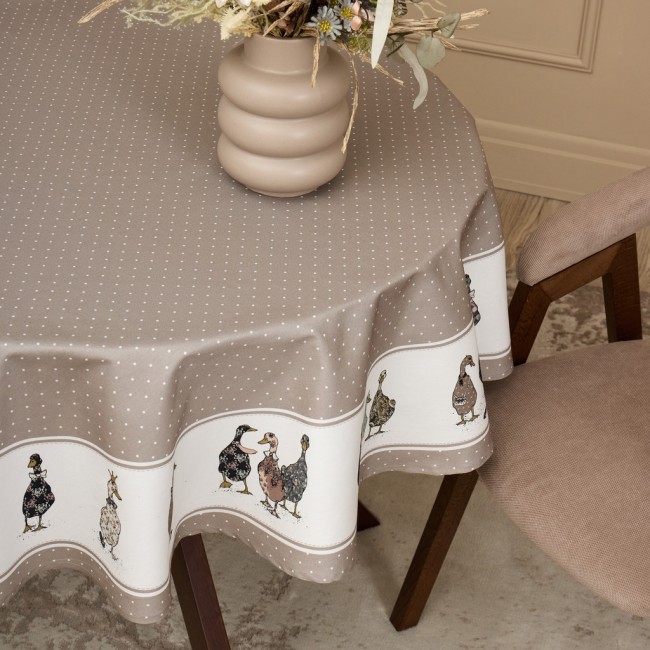 Скатерть круглая"family farm" 150 см ,100% хлопок,капучино ,твил, пропитка Lefard (850-749-23) Скатерть круглая"family farm" 150 см ,100% хлопок,капучино ,твил, пропитка Lefard (850-749-23)