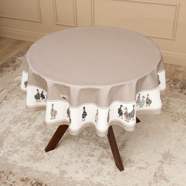 Скатерть круглая"family farm" 150 см ,100% хлопок,капучино ,твил, пропитка Lefard (850-749-23) Скатерть круглая"family farm" 150 см ,100% хлопок,капучино ,твил, пропитка Lefard (850-749-23)