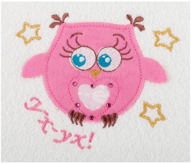 Полотенце махровое "совушка",белое,50х90,вышивка Lefard (850-560-5)