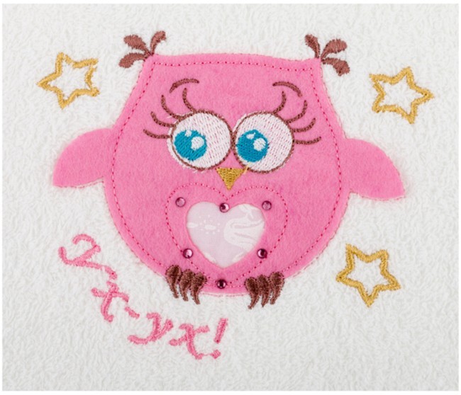 Полотенце махровое "совушка",белое,50х90,вышивка Lefard (850-560-5)