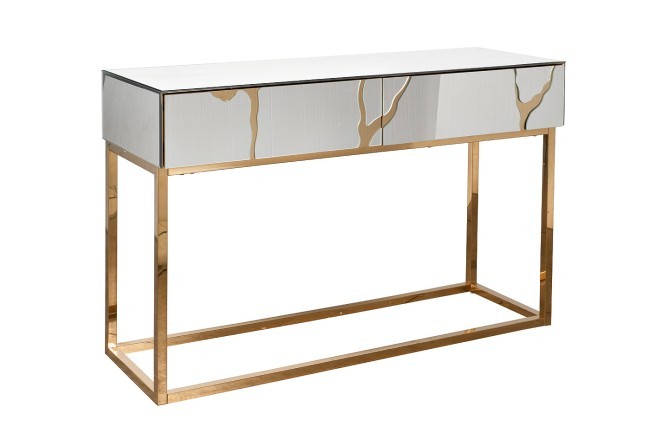 Консоль зеркальная c золотым декором 120*42*79см (TT-00011859)
