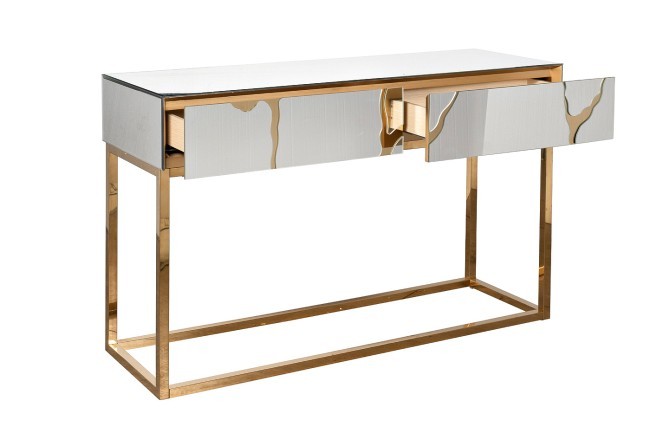 Консоль зеркальная c золотым декором 120*42*79см (TT-00011859)