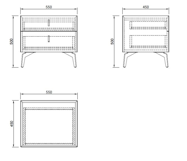 Тумбочка с двумя ящиками светлая 50*43,5*50см (TT-00007332) Тумбочка с двумя ящиками светлая 50*43,5*50см (TT-00007332)