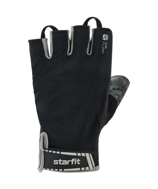 Перчатки для фитнеса STARFIT WG-203, черный/серый (2119241) Перчатки для фитнеса STARFIT WG-203, черный/серый (2119241)