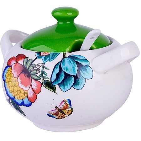 Сахарница с крышкой 375мл с ложкой 3пр Летний букет доломит LR (30795) Сахарница с крышкой 375мл с ложкой 3пр Летний букет доломит LR (30795)